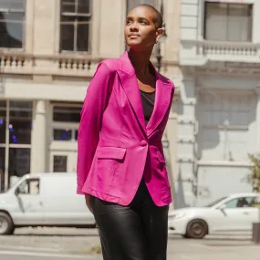 Liquid Leather™ Signature Pocket Blazer - Magenta - Limited Sizes!