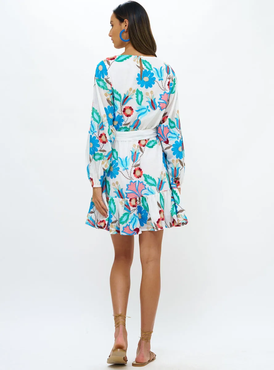 Long Sleeve Flirty Mini Dress - Monet Multi