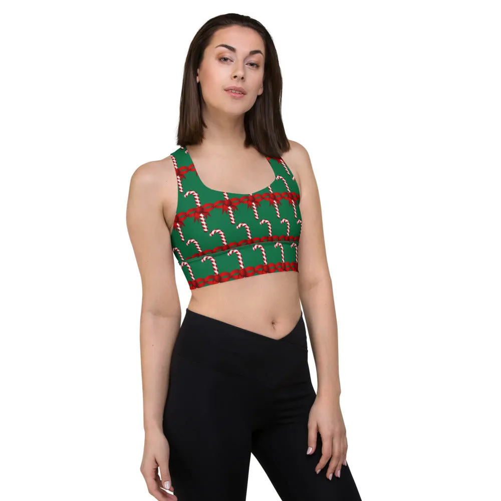 Longline Candy Cane sports bra