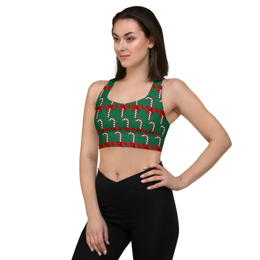 Longline Candy Cane sports bra