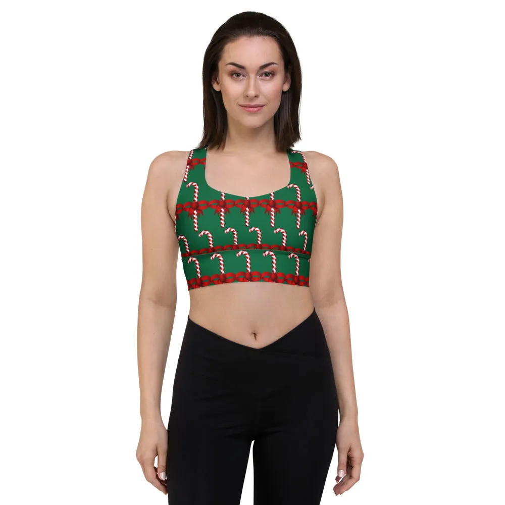 Longline Candy Cane sports bra