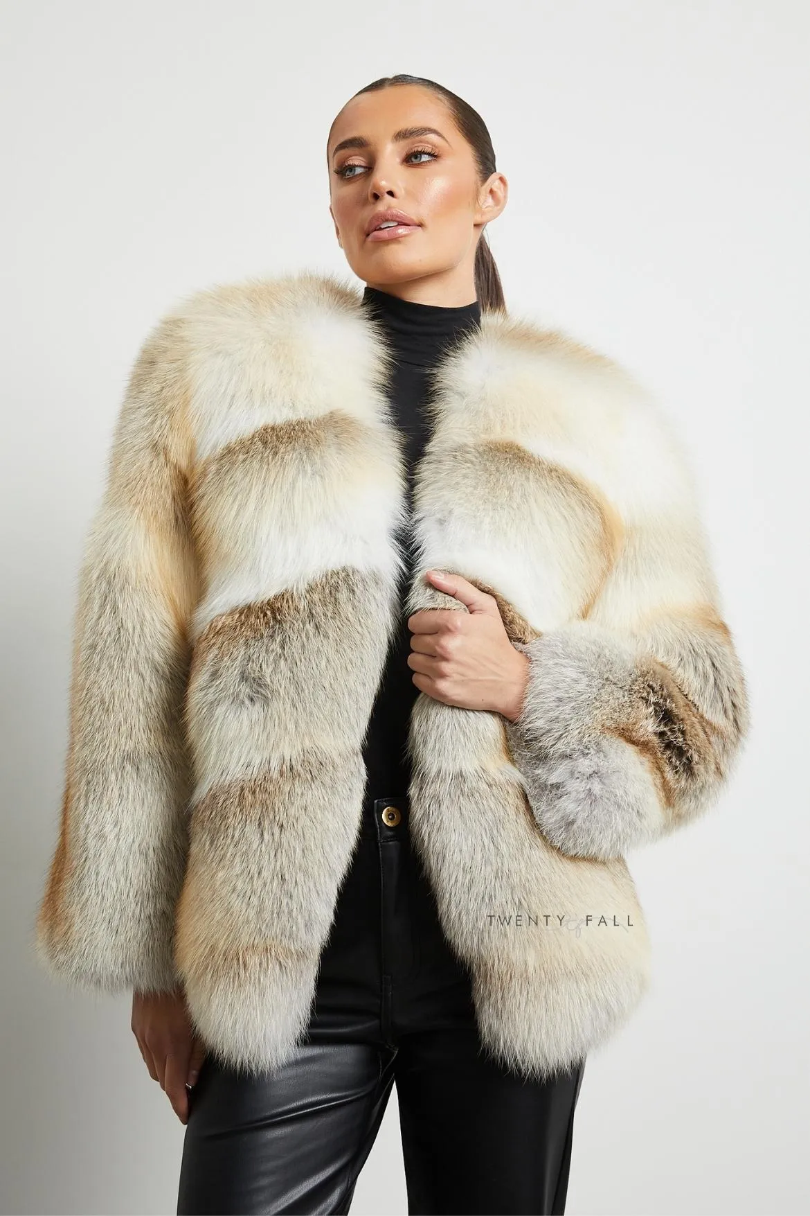 Luna Crystal Fox Fur Coat