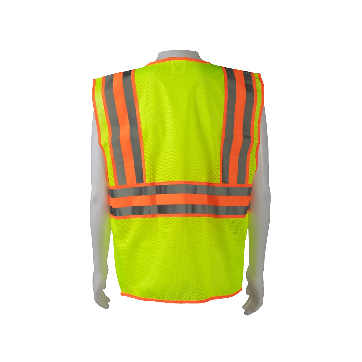 LV2-FSMBCB2 ANSI/ISEA Class II Solid Front Mesh Back Two Tone DOT Surveyors Vest