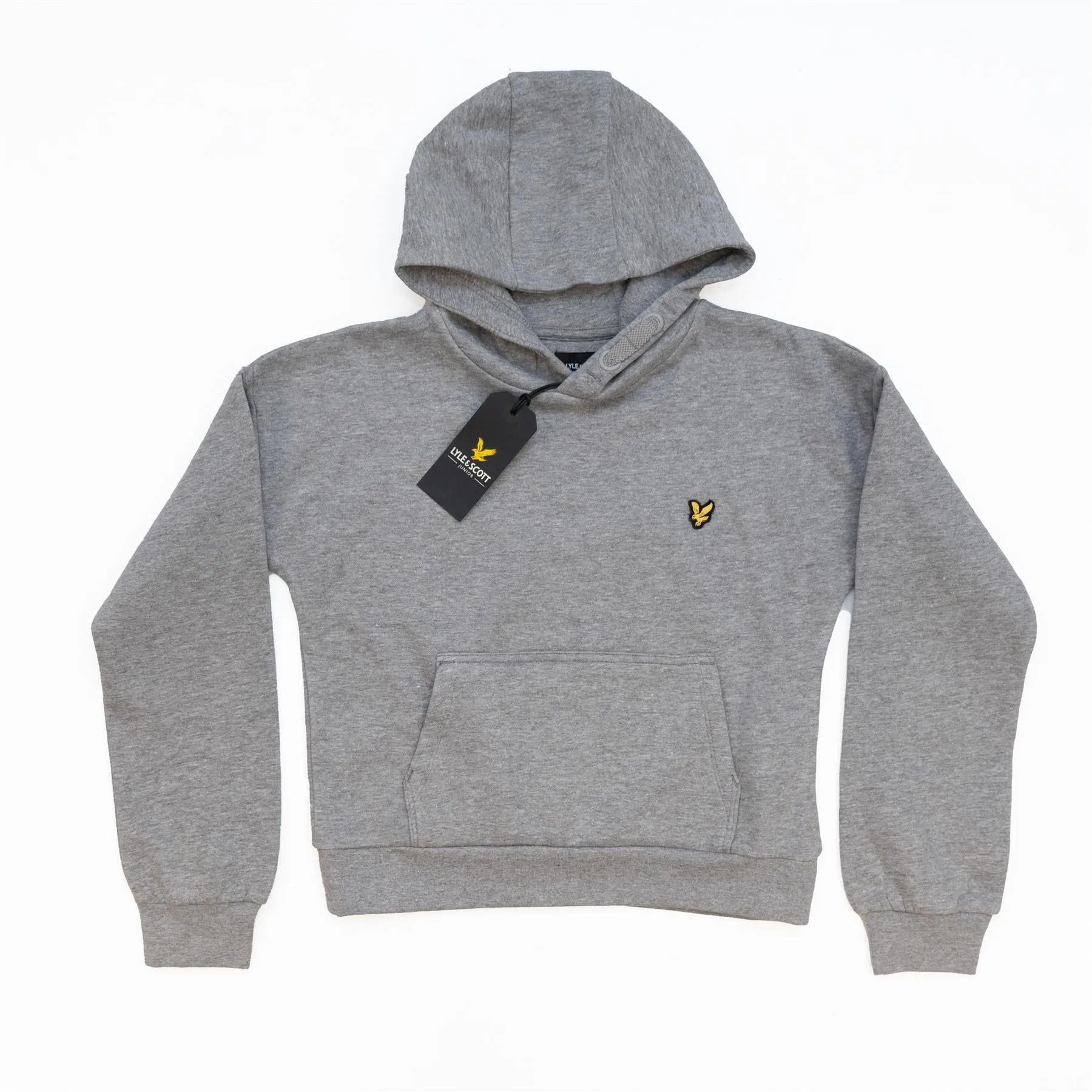 Lyle & Scott Girls Sweat Long Sleeve Mid Grey Hoodie with Front Pocket