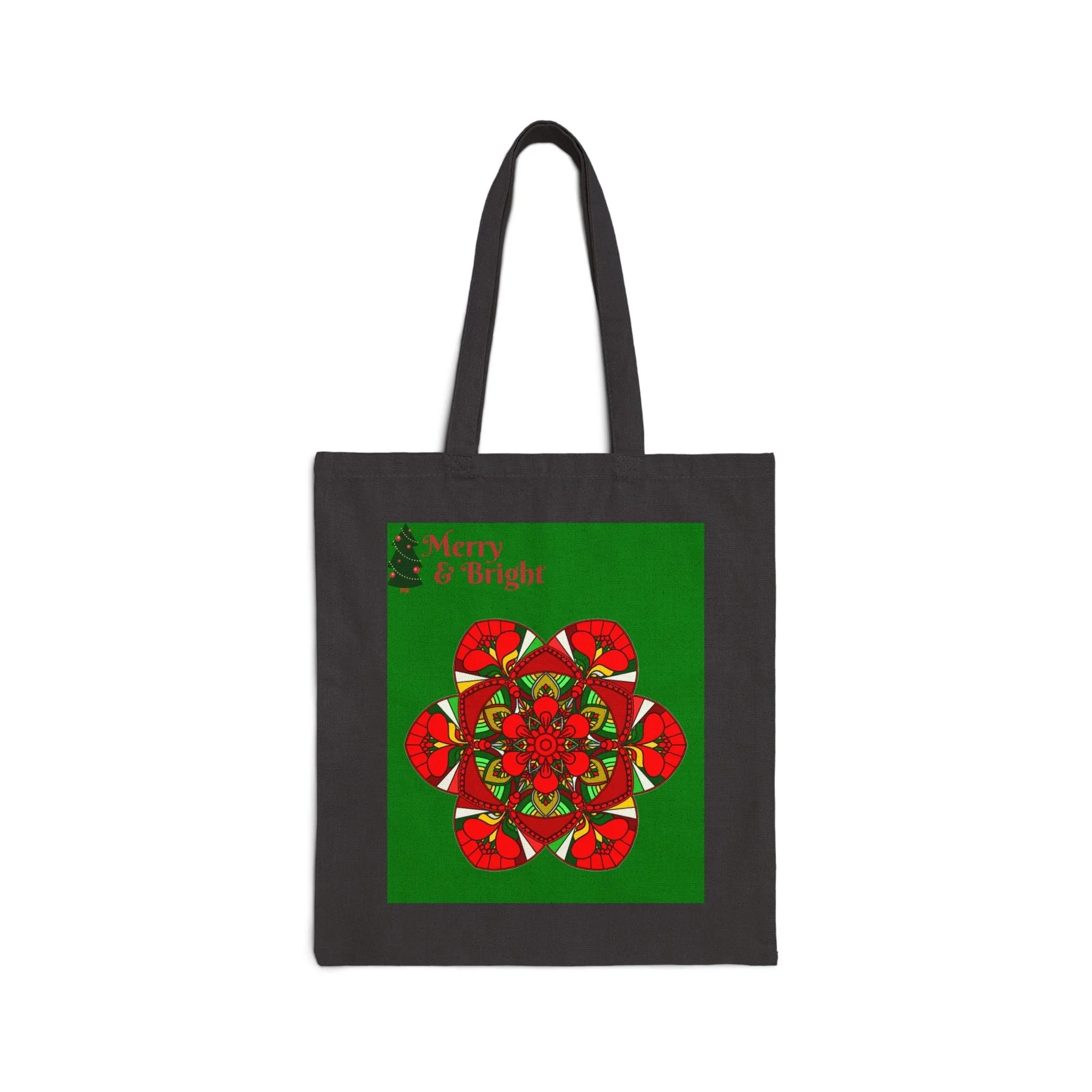 Mandala Design Cotton Tote Bag - Handmade Holiday Accessory