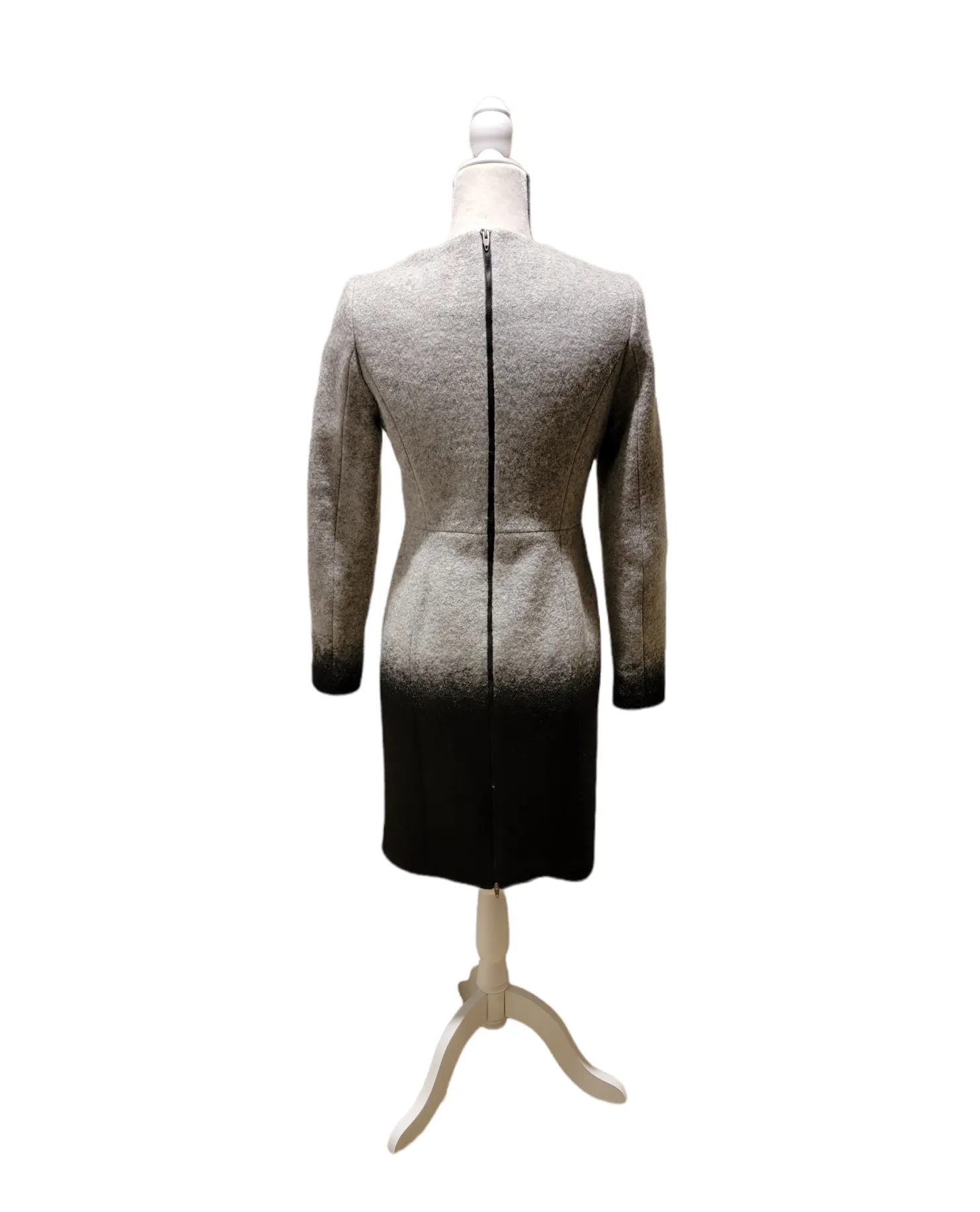 MAZZA Collezioni Gray and Black Ombre Wool Dress