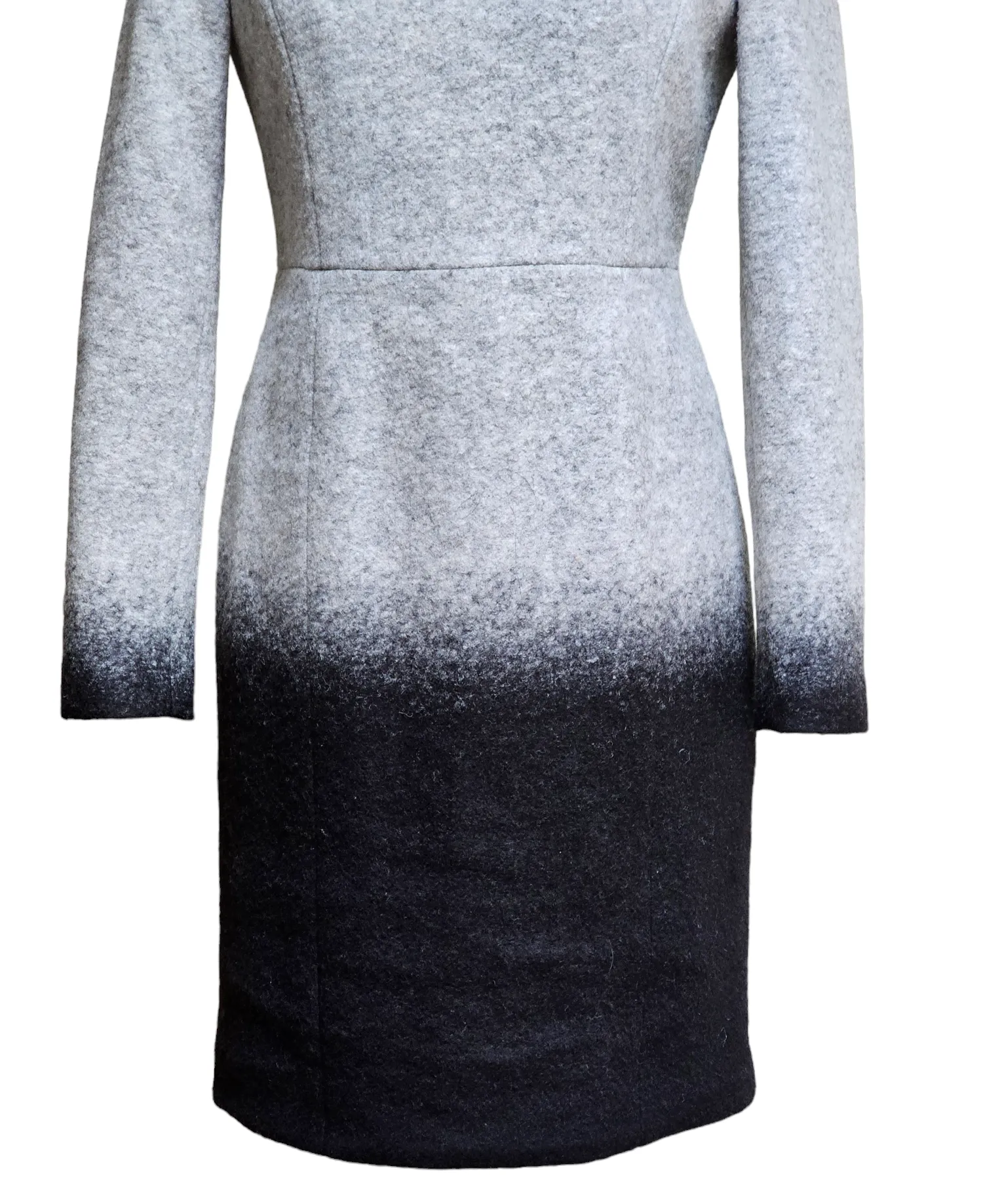 MAZZA Collezioni Gray and Black Ombre Wool Dress