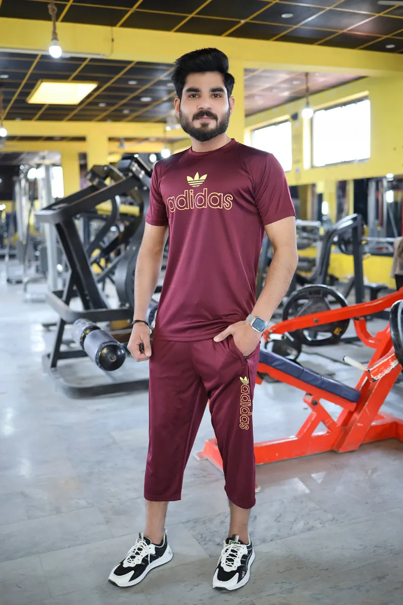 Men Summer Short Set Maroon