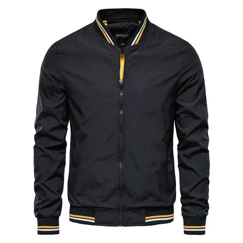 Men's Bomber Jackets Spring Fall Full Zip Active Coat Outwear-8831