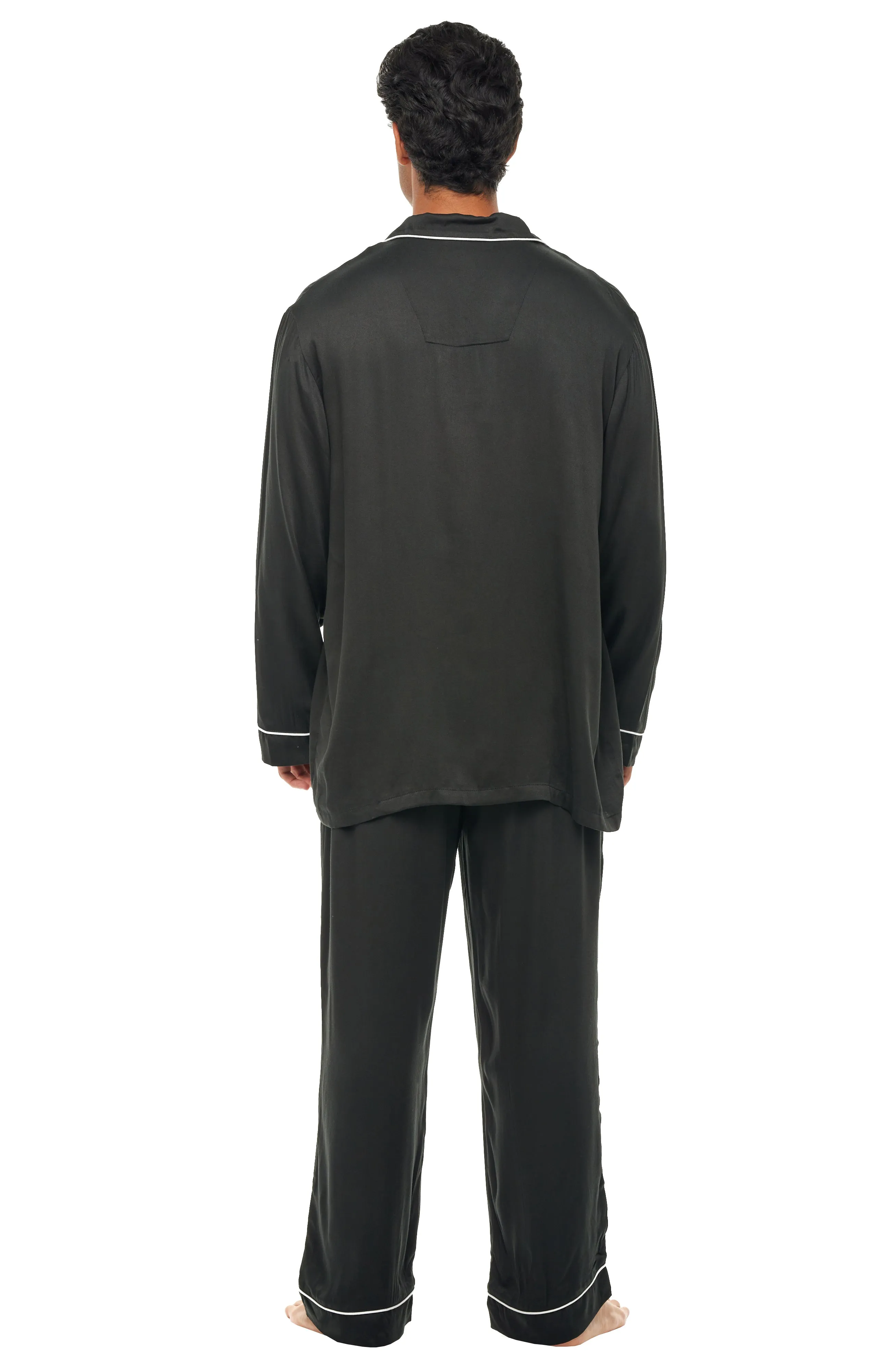 Men's Lightweight Pajamas with Pockets, Button Down PJ Set