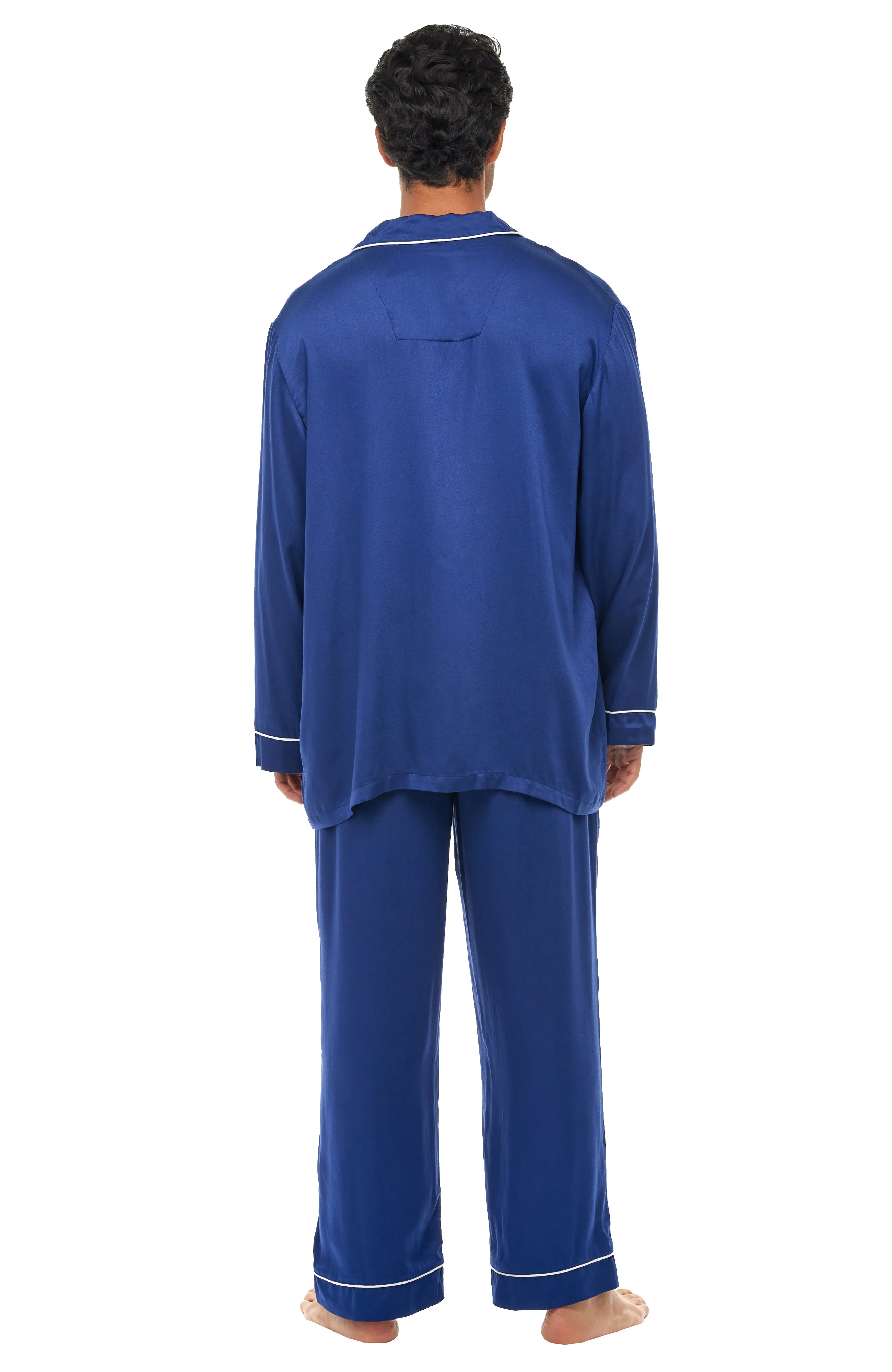 Men's Lightweight Pajamas with Pockets, Button Down PJ Set