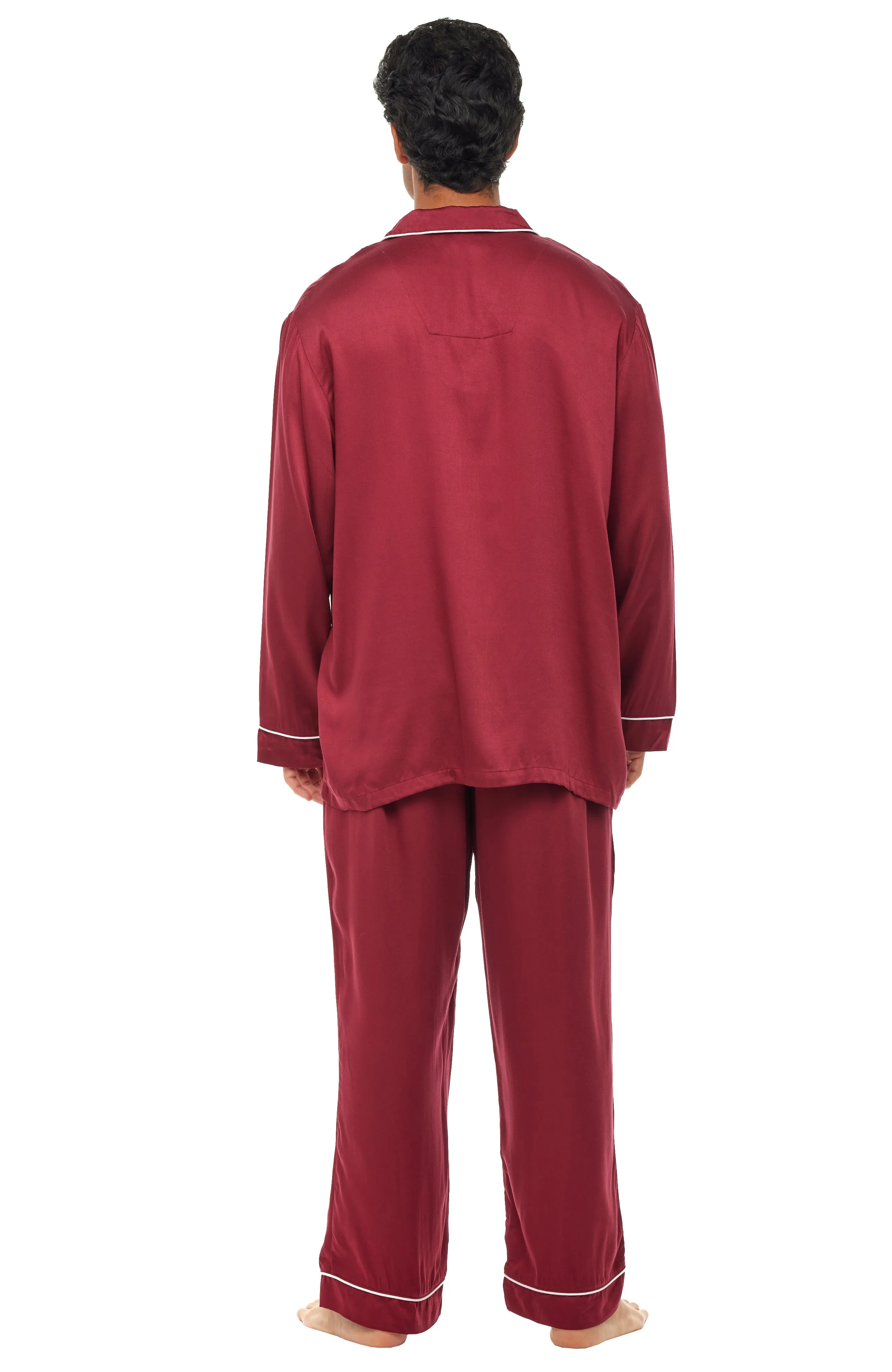 Men's Lightweight Pajamas with Pockets, Button Down PJ Set