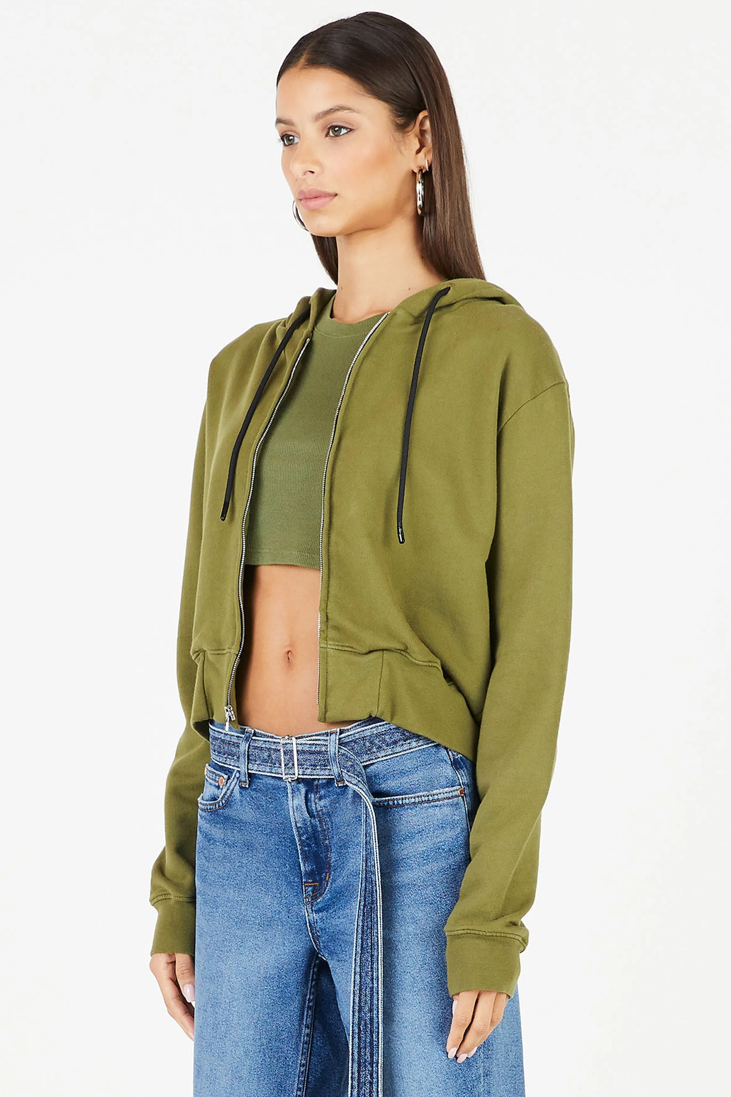 Milan Crop Zip Hoodie