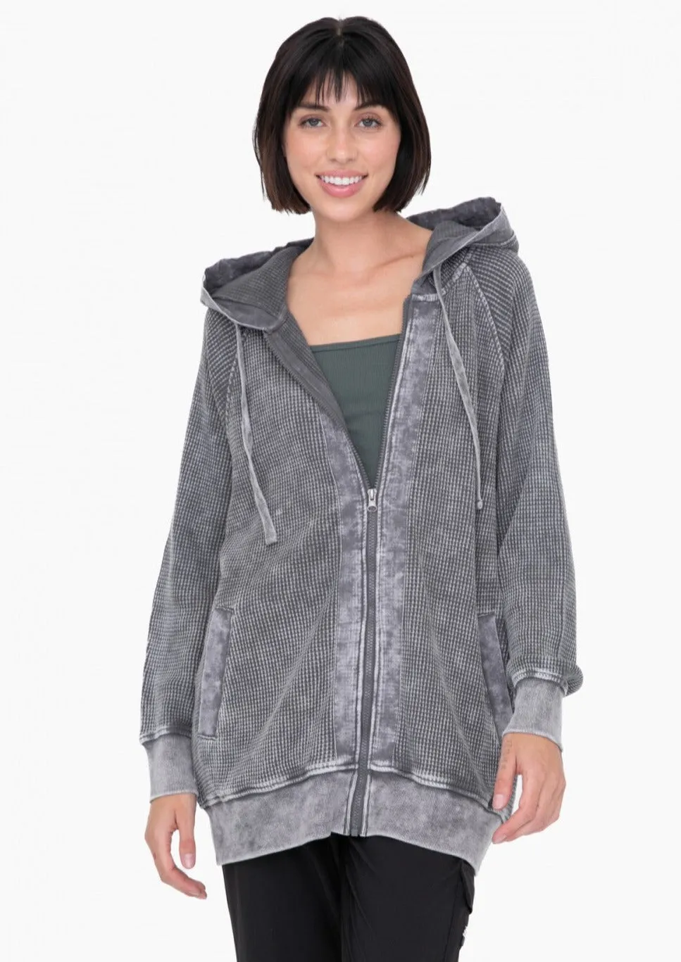 Mineral Washed Waffle Relaxed Hoodies - 3 Colors!