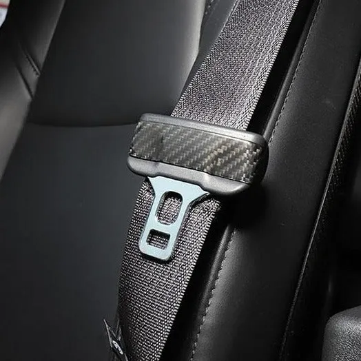 Model 3 / Y Seat Belt Buckle Cover Trim - Carbon Fiber Interior Mods（2pcs）