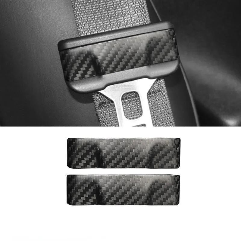 Model 3 / Y Seat Belt Buckle Cover Trim - Carbon Fiber Interior Mods（2pcs）