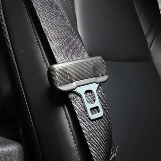 Model 3 / Y Seat Belt Buckle Cover Trim - Carbon Fiber Interior Mods（2pcs）