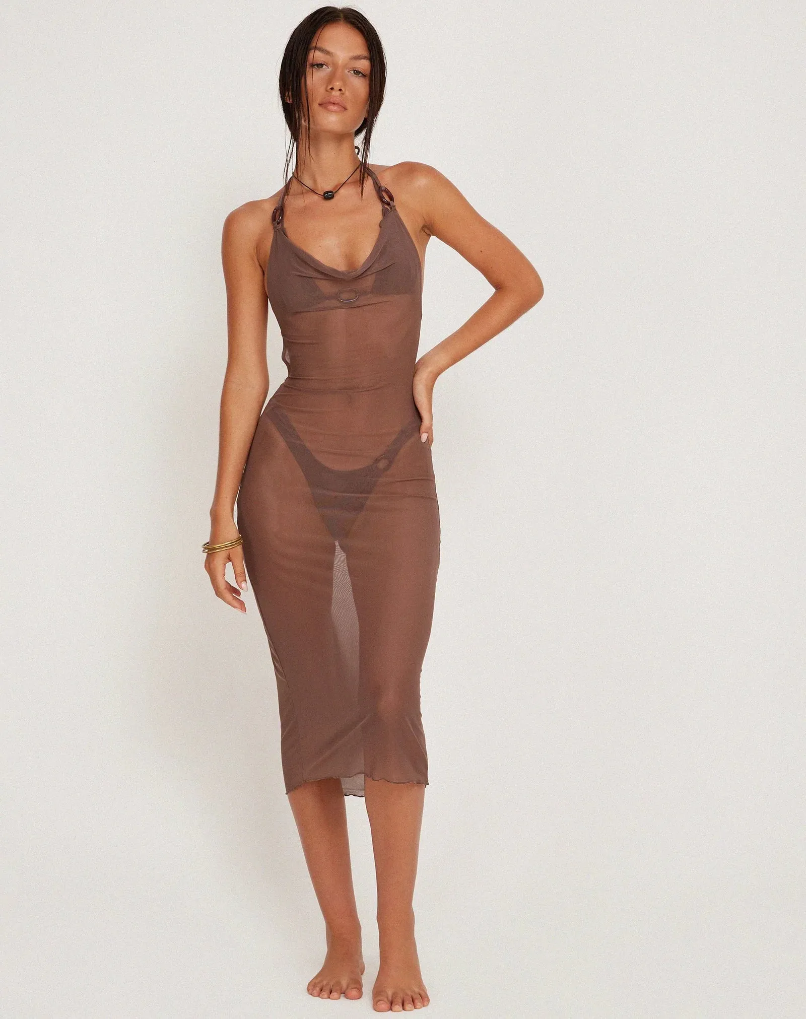 Motel Rocks Maysa Midi Dress - Coffee