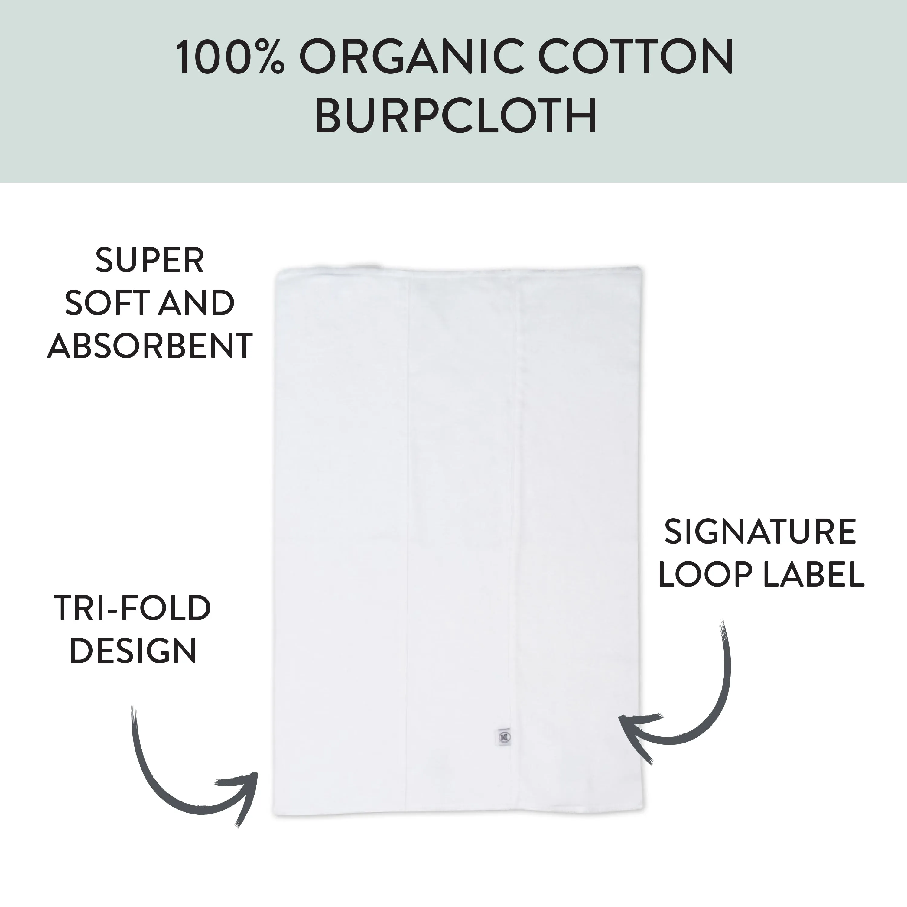 Multipack Organic Cotton Knit Tri-fold Burp Cloths