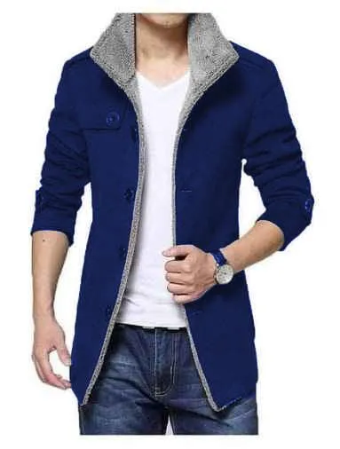 Navy with Grey Cardigan In Fleece fabric