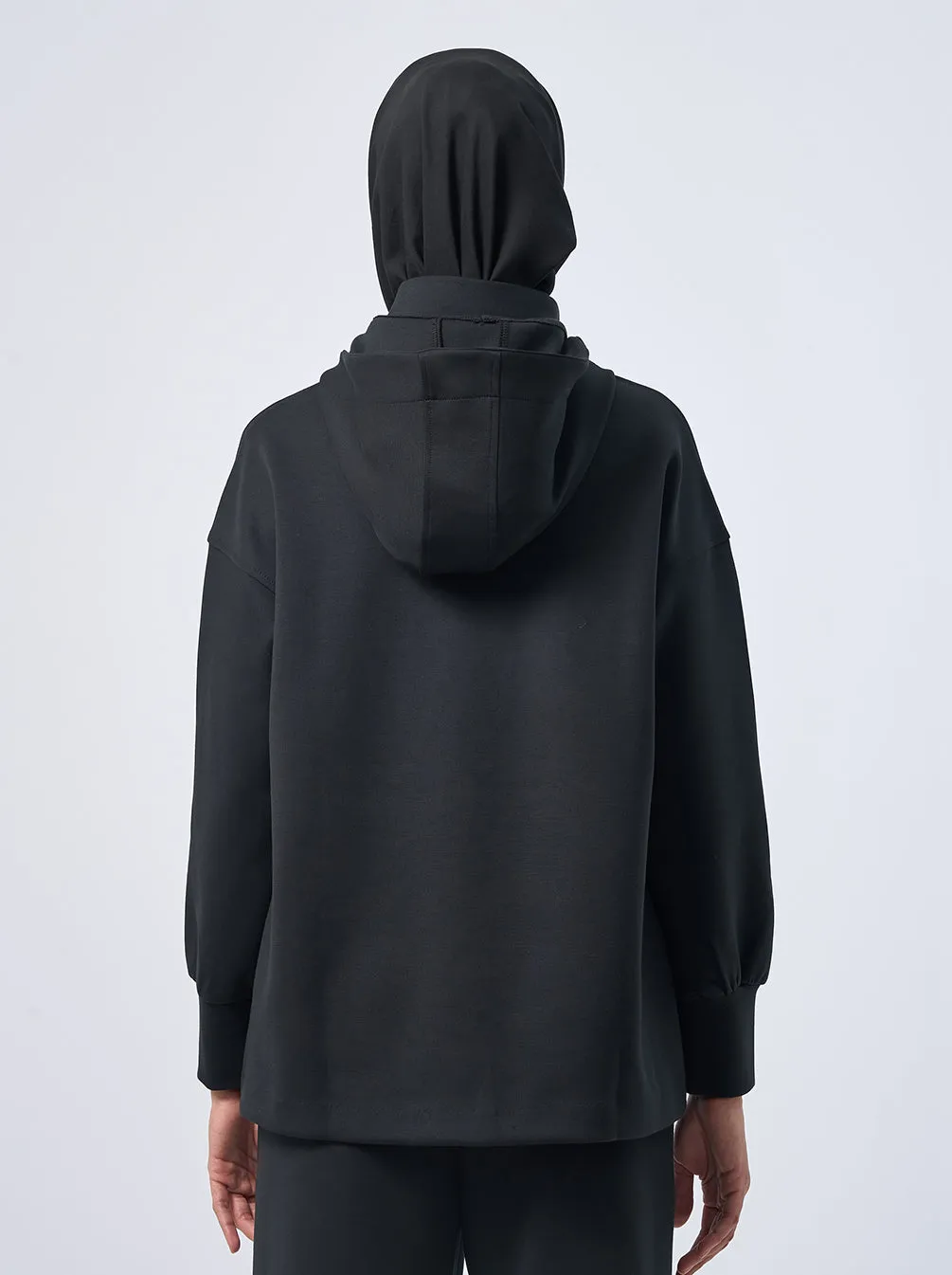 NAYA HOODIE ACTIVE TOP PLAIN BLACK