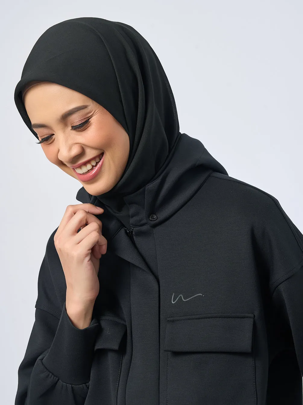 NAYA HOODIE ACTIVE TOP PLAIN BLACK