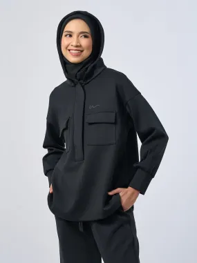 NAYA HOODIE ACTIVE TOP PLAIN BLACK