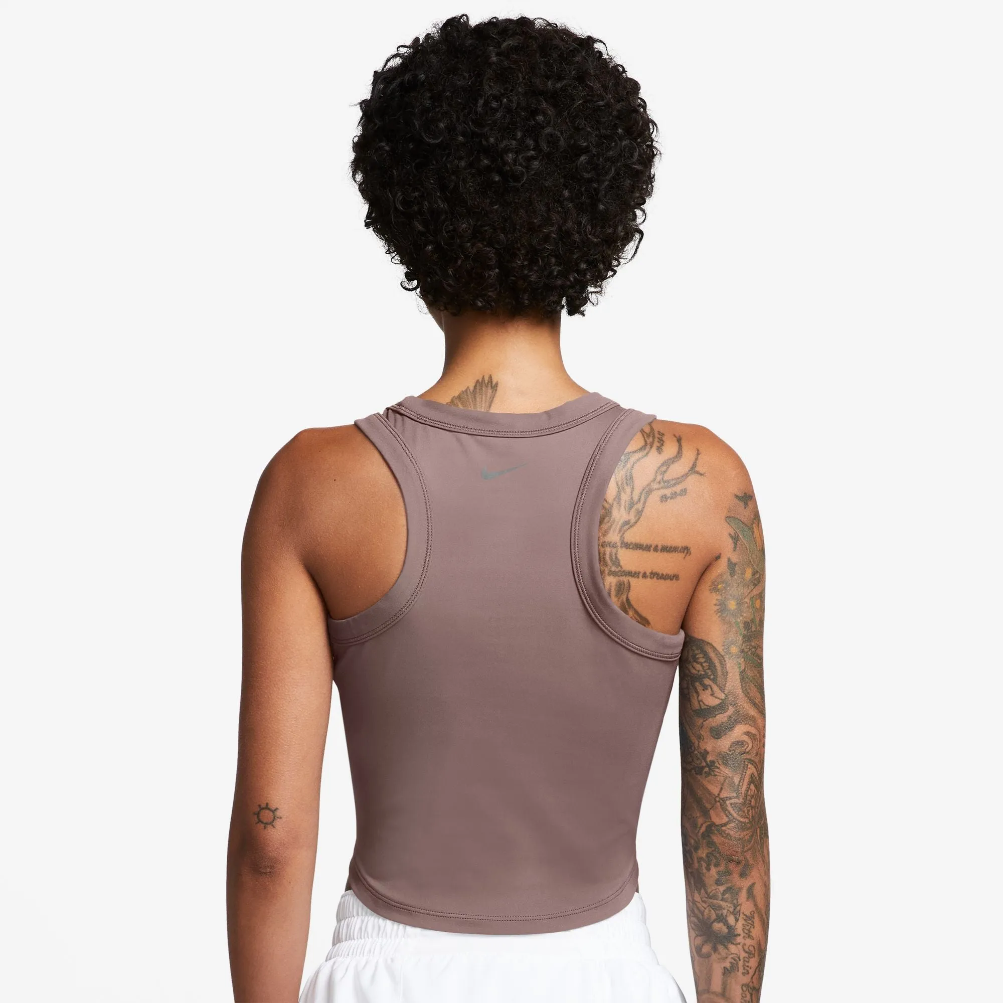 Nike Women's Dri-FIT One Cropped Tank Top Smokey Mauve / Black