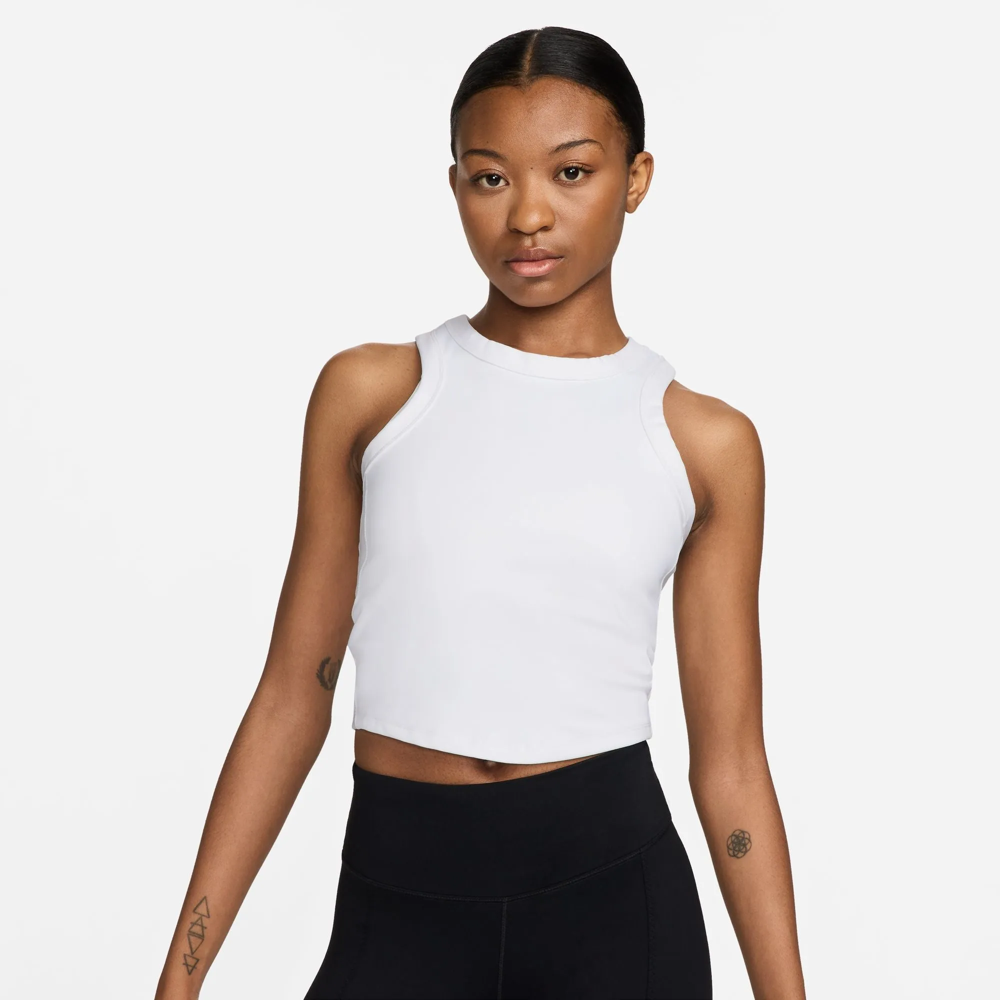 Nike Women's Dri-FIT One Cropped Tank White / Black