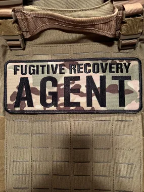 Pair of Fugitive Recovery Patches (Front 2x4” and Back 3” x 10”) Raised Embroidered Hook and Loop