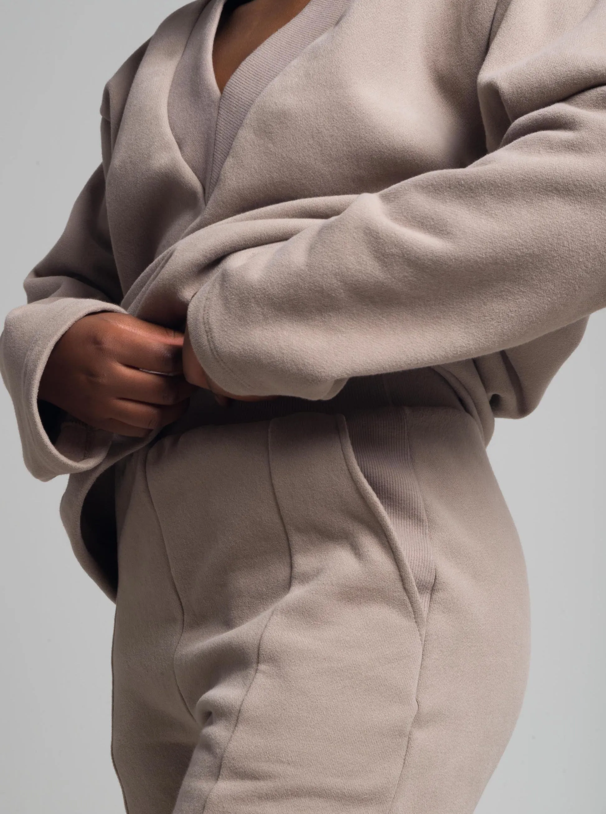 PATZZI taupe sweatpant-M with fabric defect