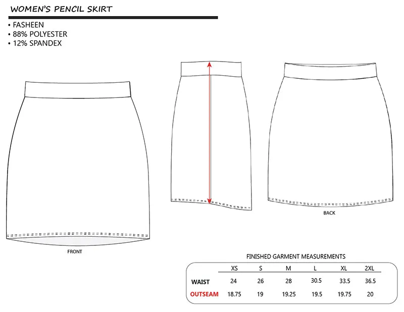 Pencil Skirt with Seamless pattern