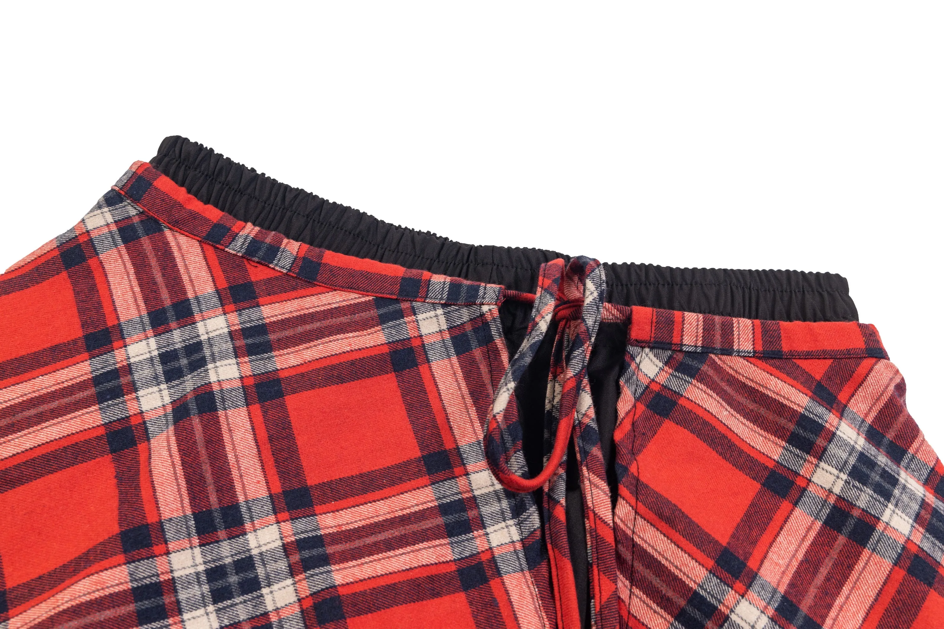 Plaid Overlay | Drawstring Cargo Pants