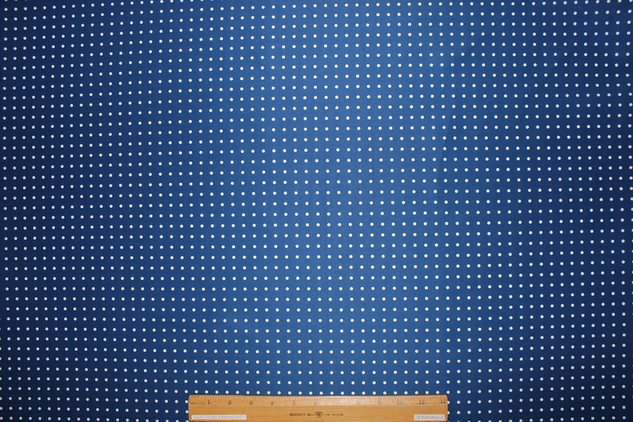 Polka Dot Raincoating - Blue/White