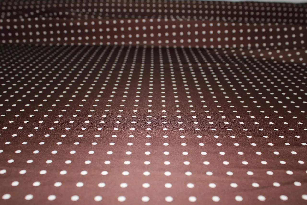 Polka Dot Raincoating - Brown/White