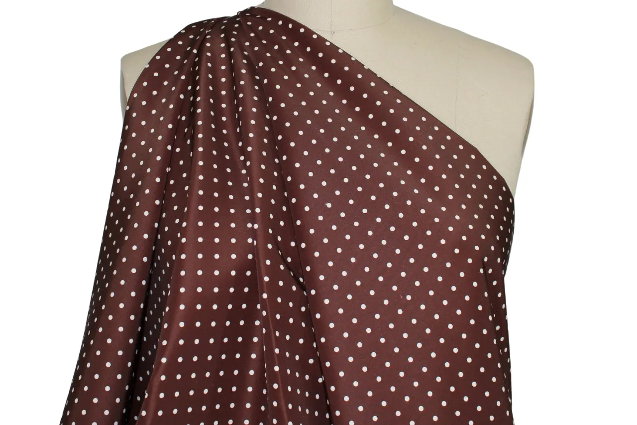 Polka Dot Raincoating - Brown/White