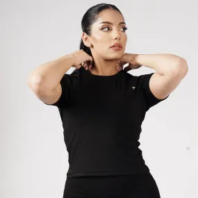 Premium Black Women Half Sleeve Performance Tee