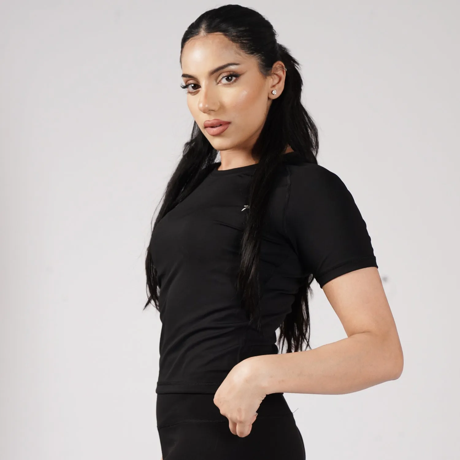 Premium Black Women Half Sleeve Performance Tee