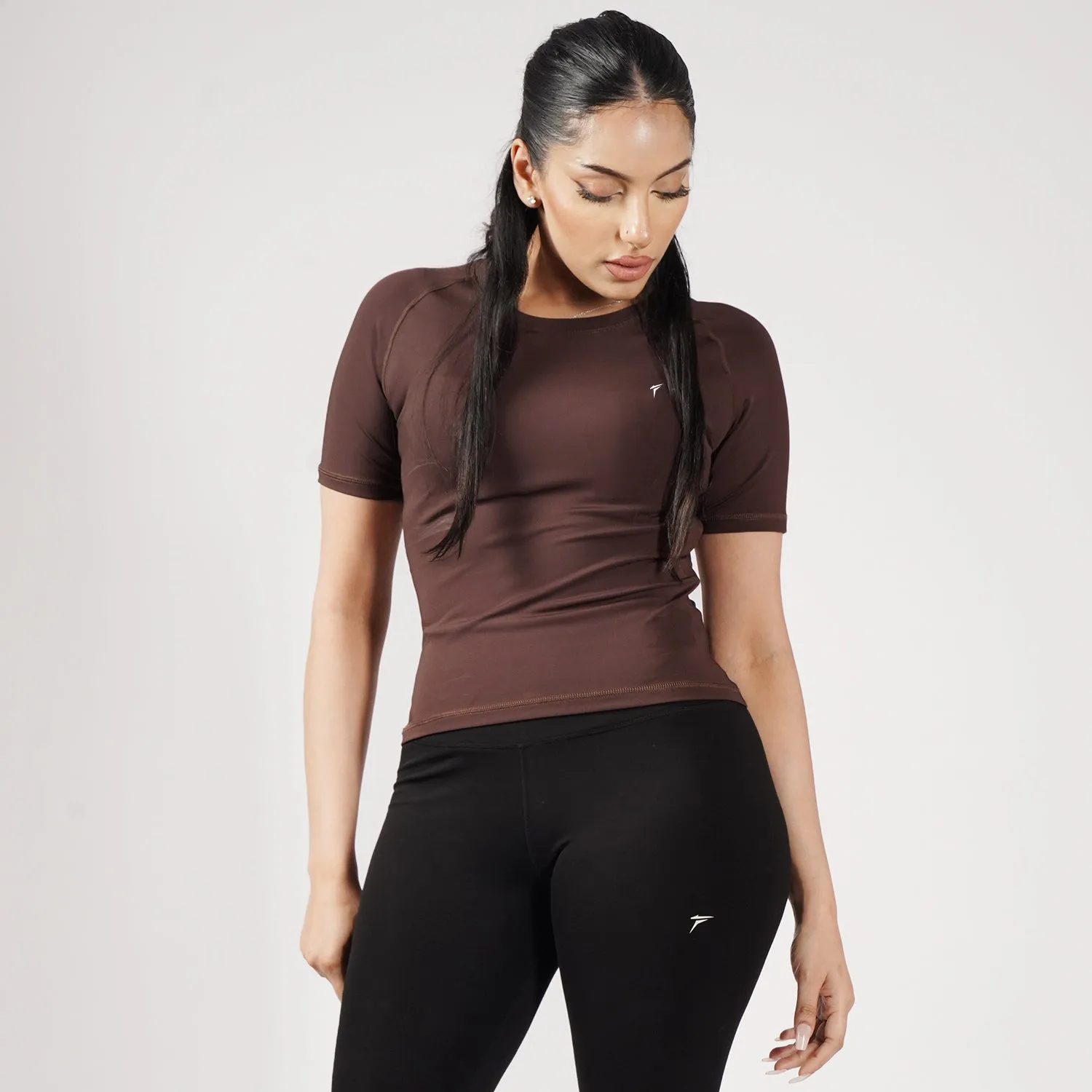 Premium Brown Women Half Sleeve Performance Tee