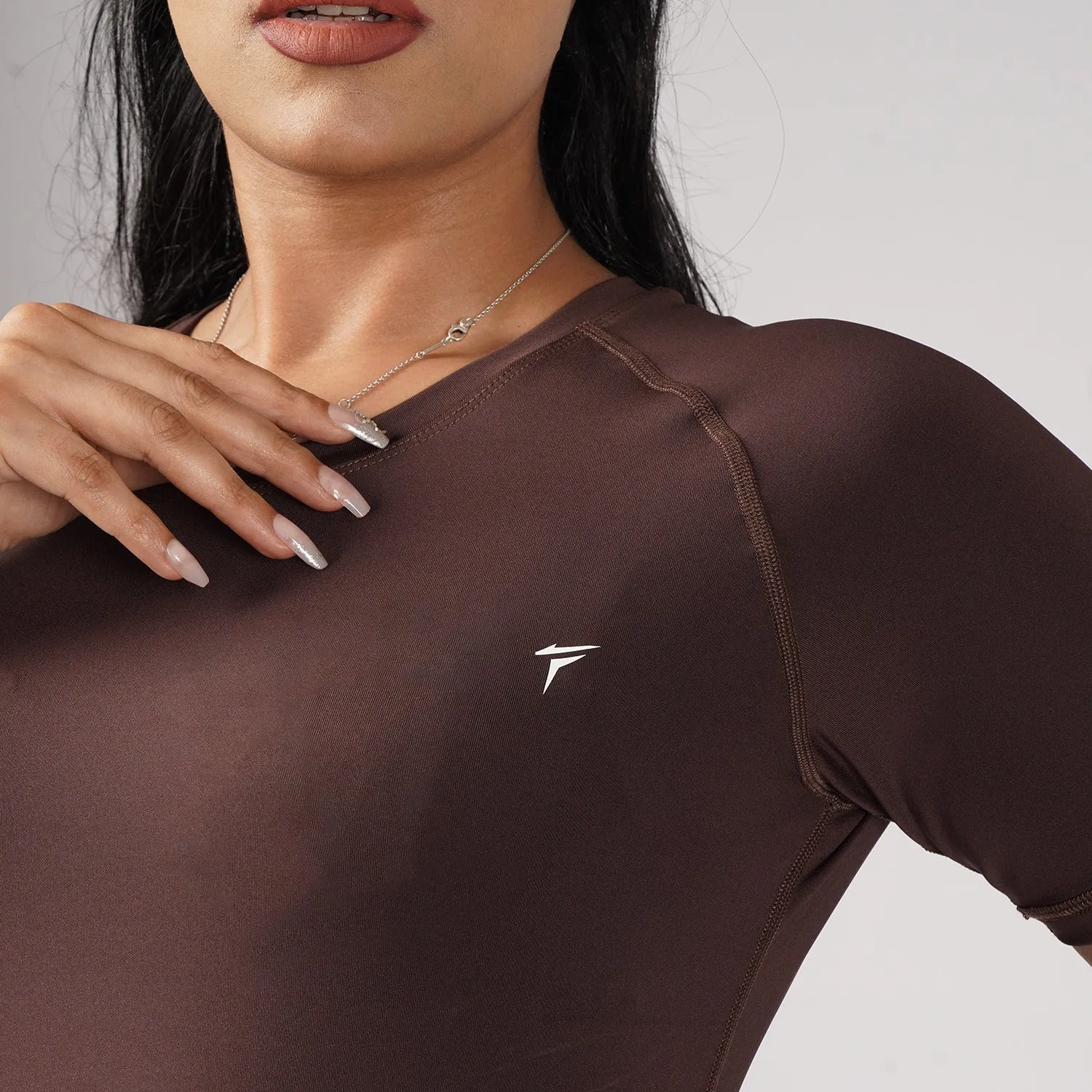 Premium Brown Women Half Sleeve Performance Tee