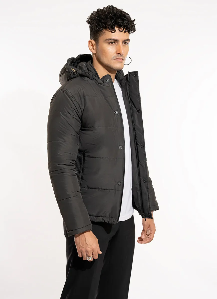 Puffer Jacket - Parachute Bubble Hoddies Grey Plain