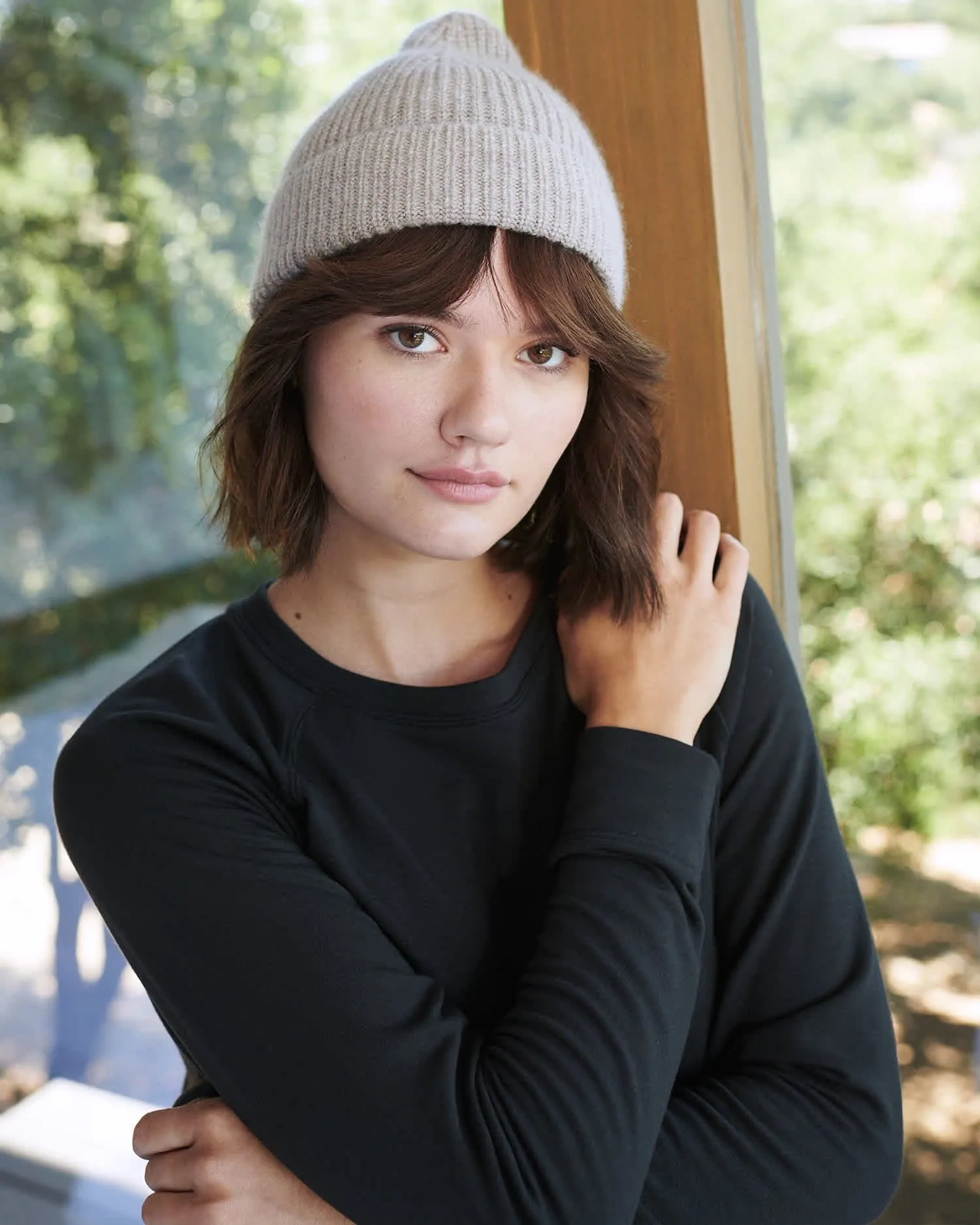 Quince Cashmere Ribbed Beanie