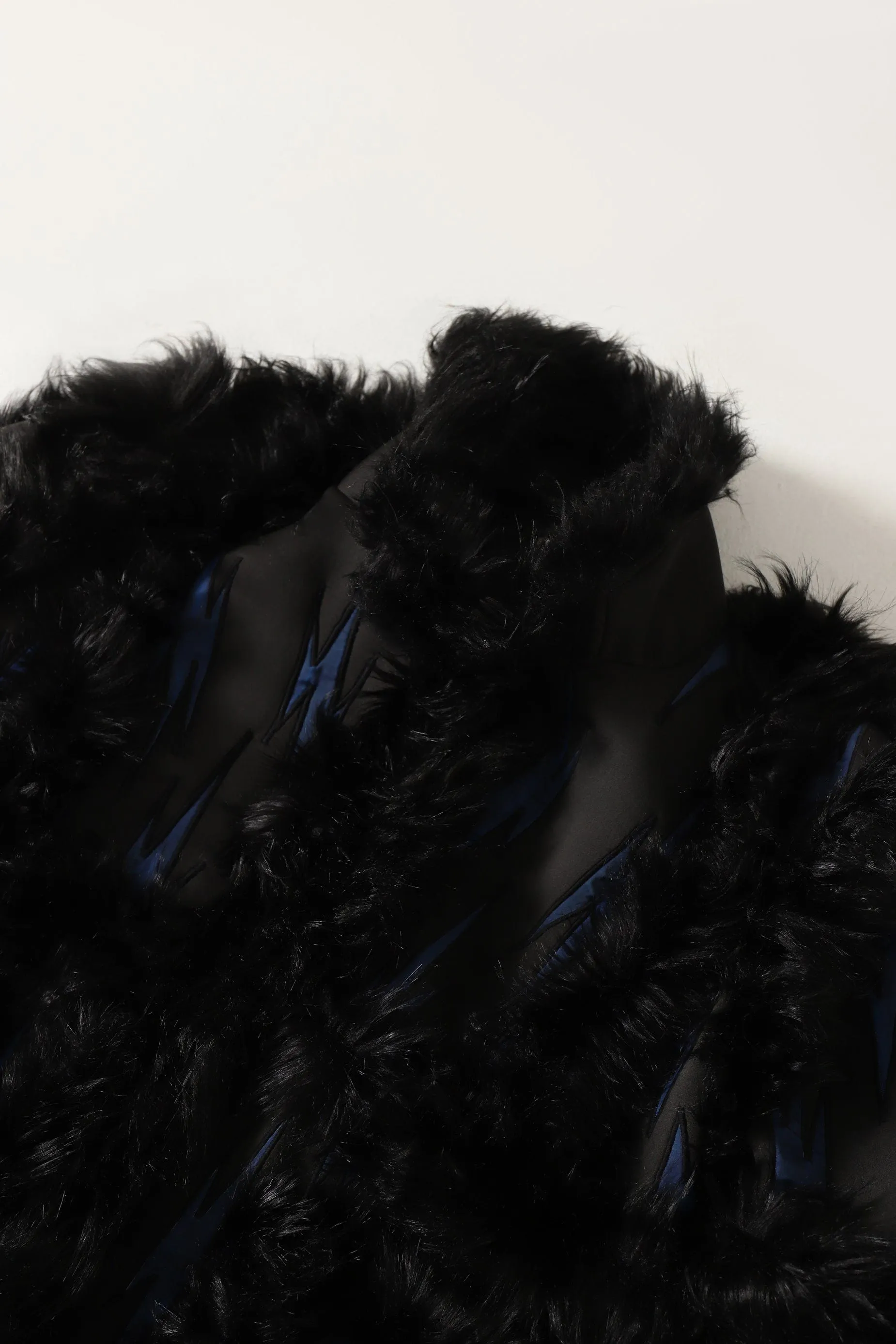 "BLUE NIGHT" FAUX FUR LONG COAT