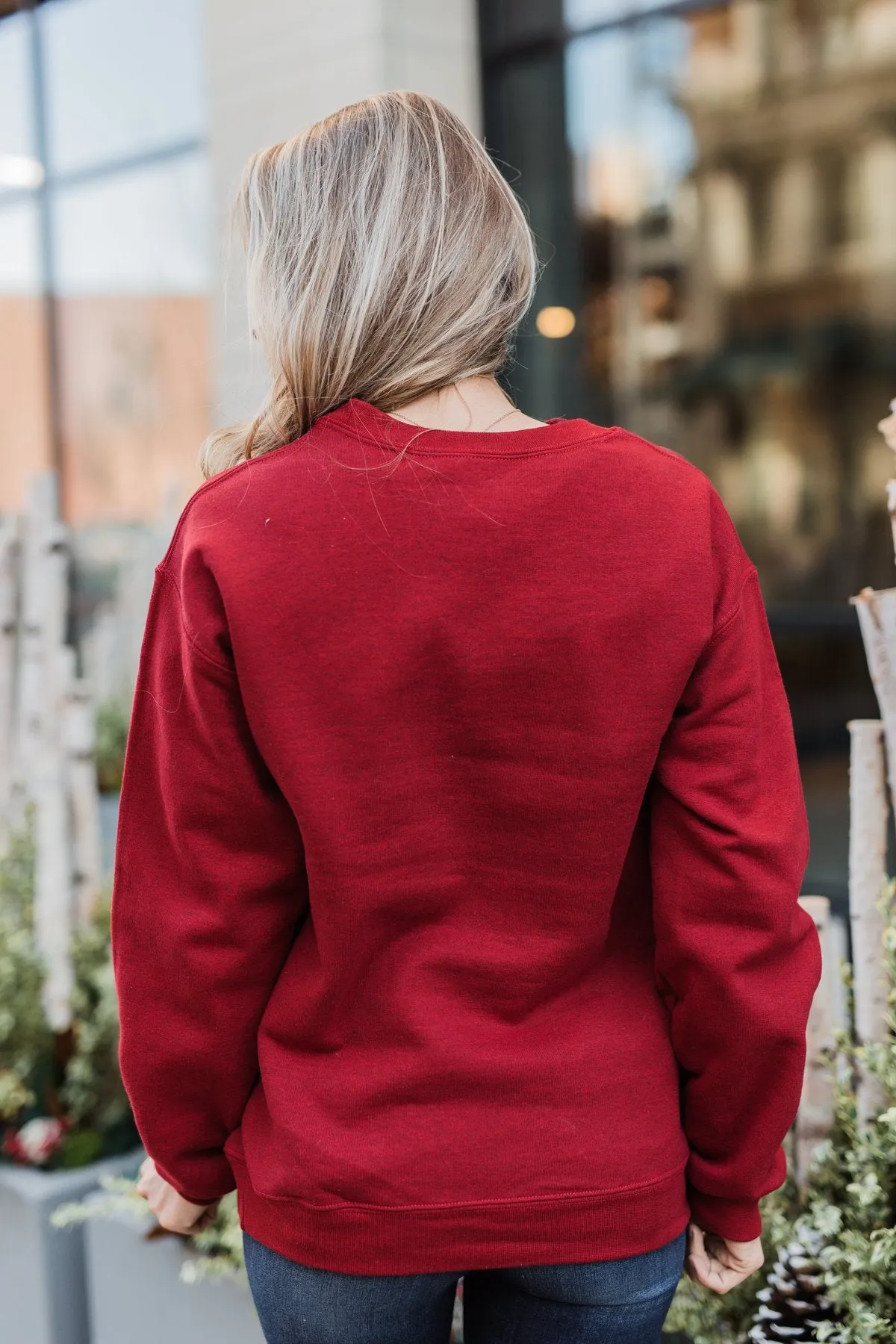 "Santa Baby" Graphic Pullover- Holiday Red