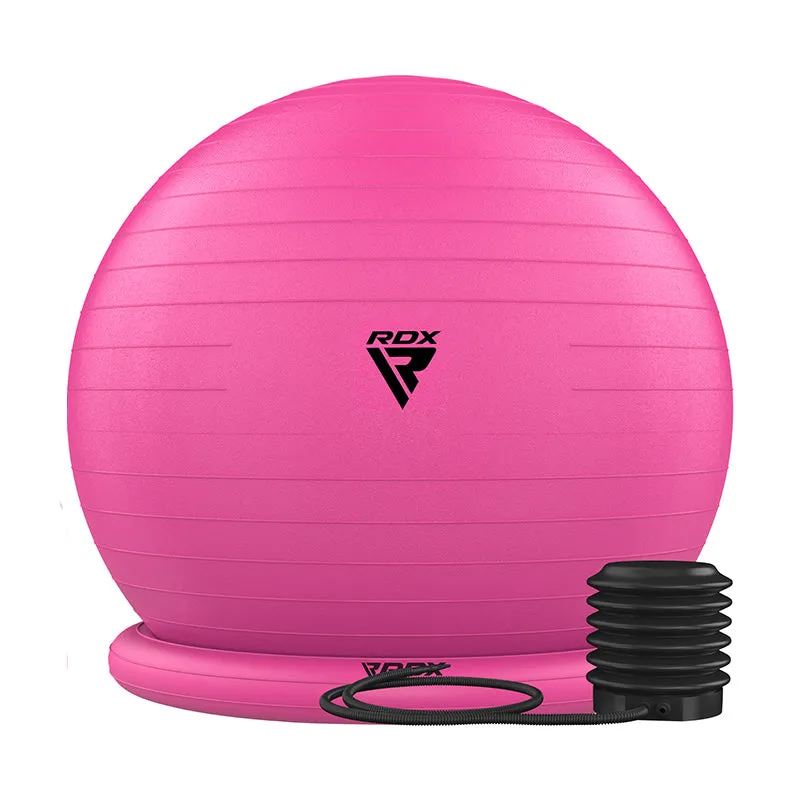 RDX B2 Inflatable Yoga Ball with Anti-Slip Base, Resistance Tubes & Air Pump