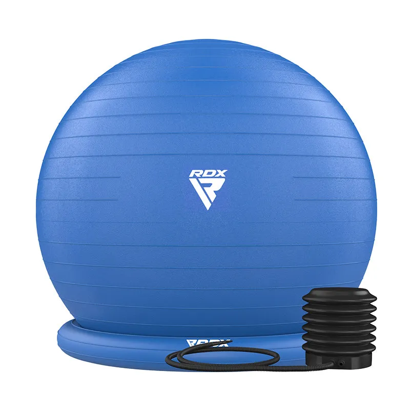 RDX B2 Inflatable Yoga Ball with Anti-Slip Base, Resistance Tubes & Air Pump