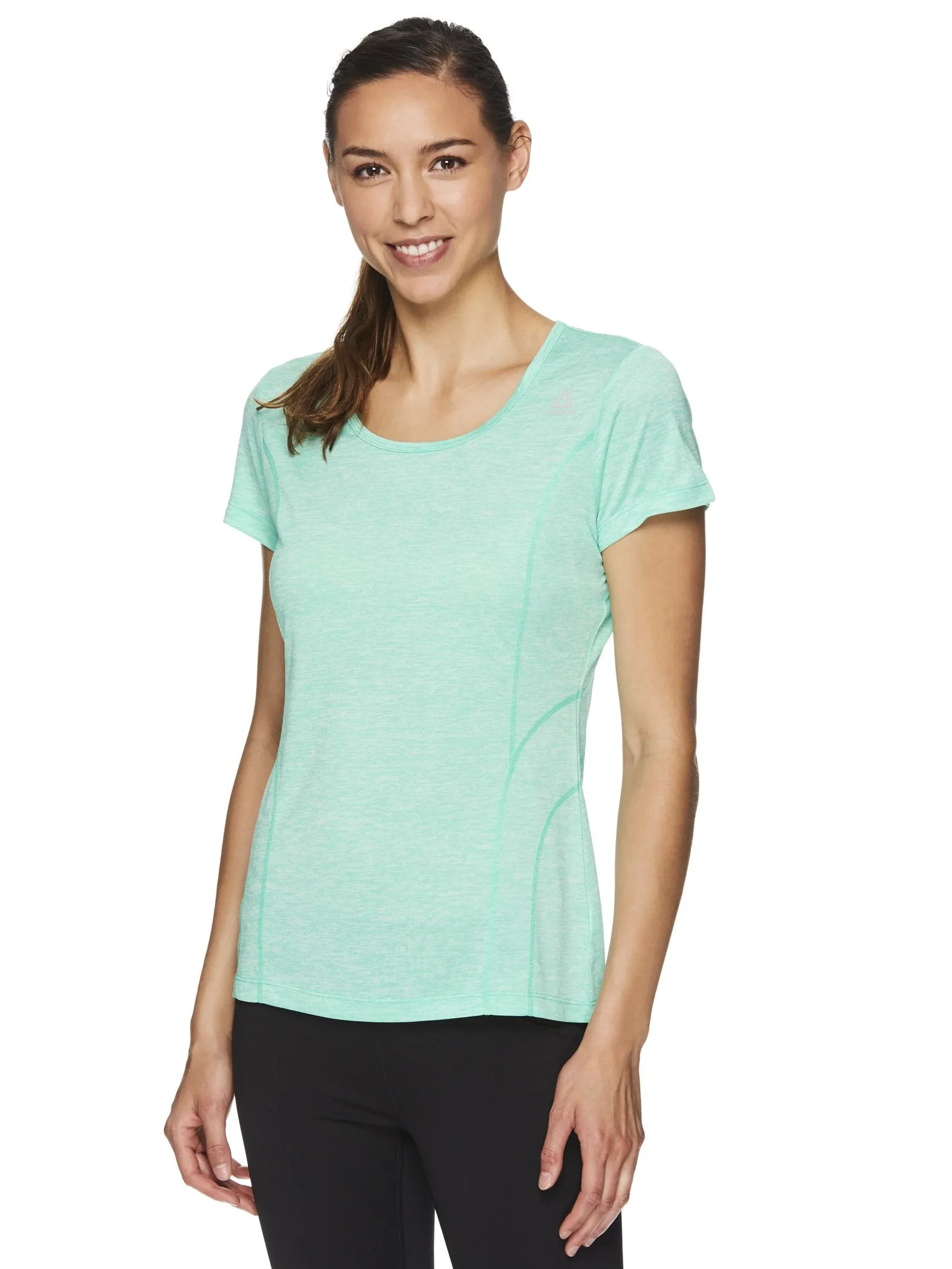 Reebok Women's Fitted Performance Feeder Stripe T-Shirt