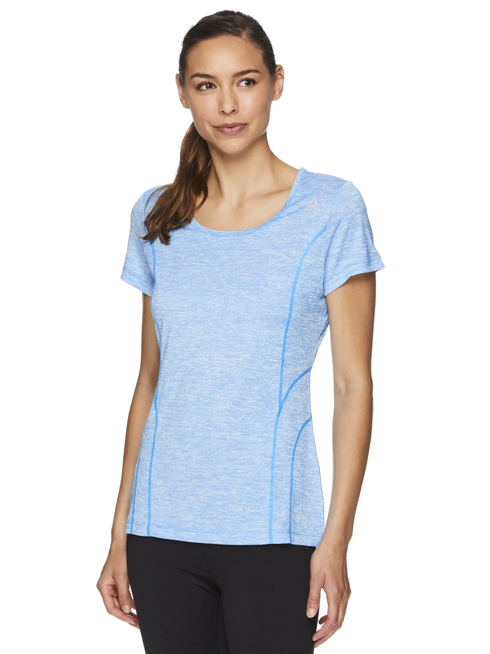 Reebok Women's Fitted Performance Feeder Stripe T-Shirt