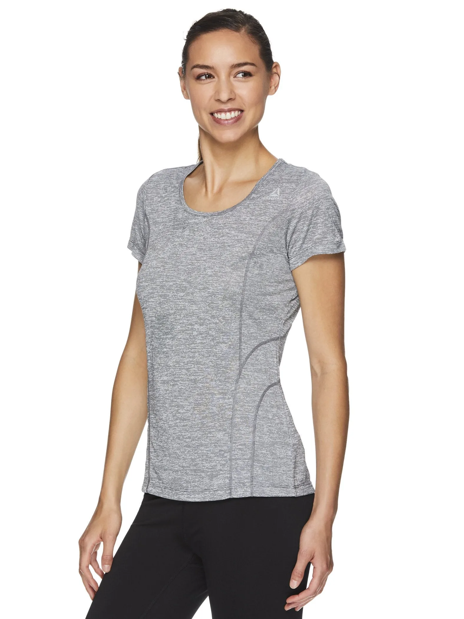 Reebok Women's Fitted Performance Feeder Stripe T-Shirt