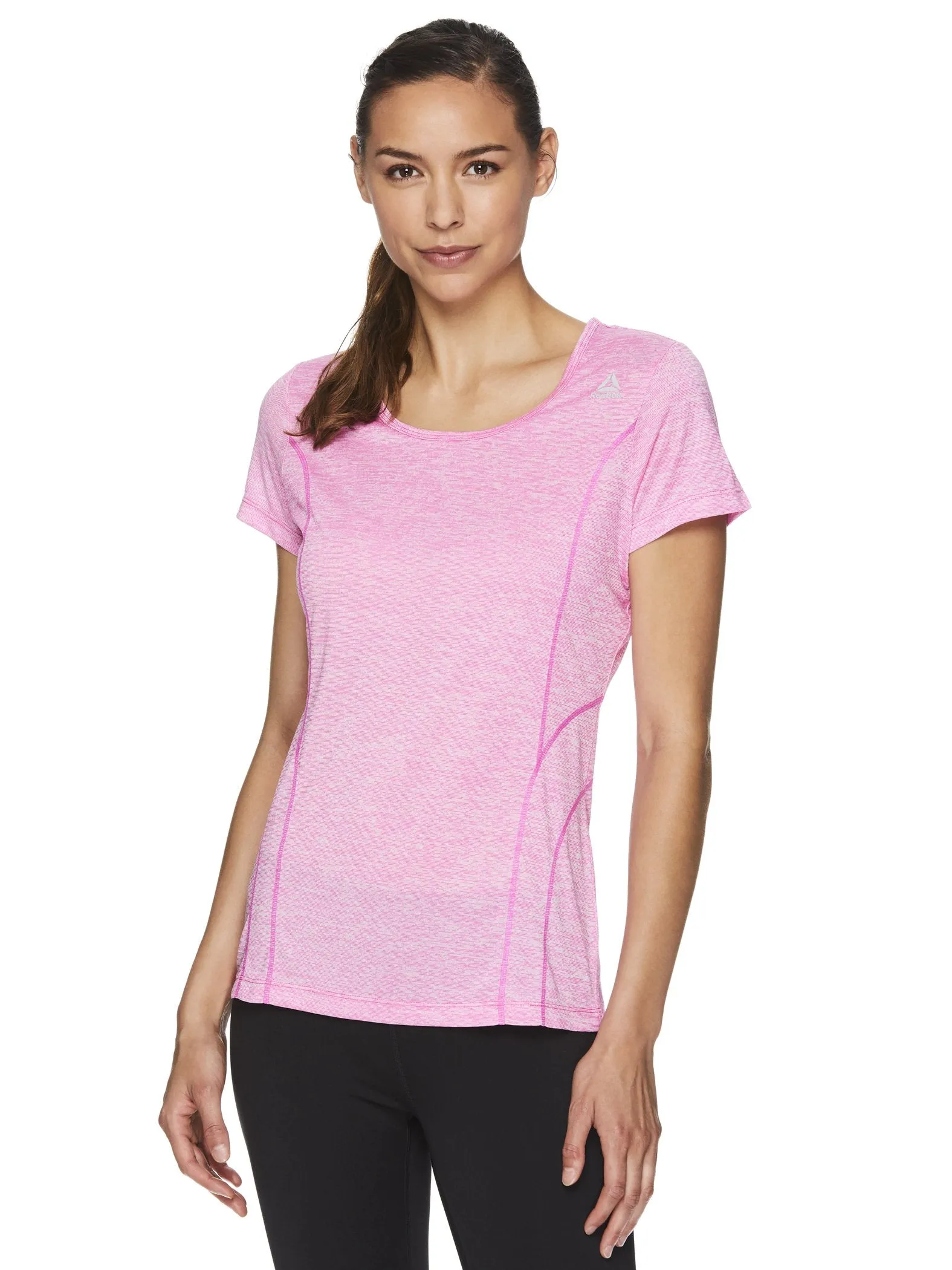 Reebok Women's Fitted Performance Feeder Stripe T-Shirt